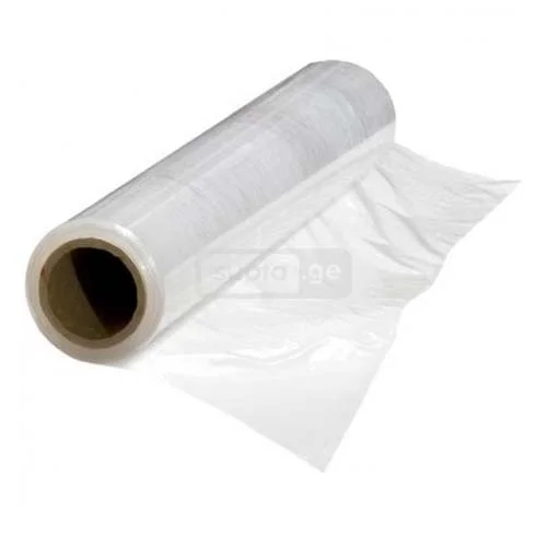 სტრეჩ ფირი - პალეტების შესაფუთი ცელოფანი 23მკ*50სმ*200მ